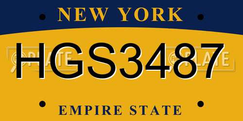 HGS3487 New York License Plate
