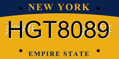 HGT8089 New York License Plate