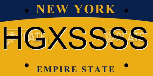 HGXSSSS New York License Plate