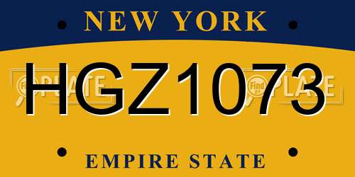 HGZ1073 New York License Plate