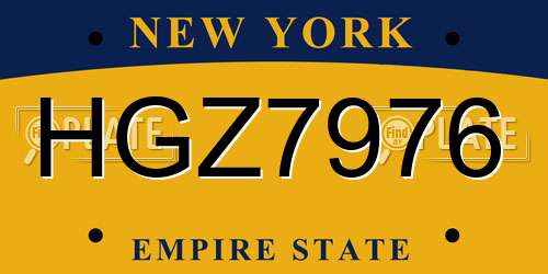 HGZ7976 New York License Plate