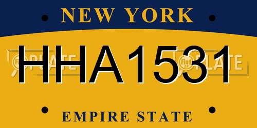 HHA1531 New York License Plate