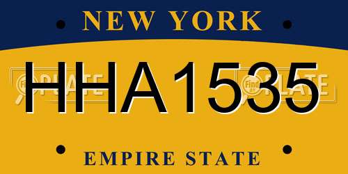 HHA1535 New York License Plate