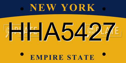 HHA5427 New York License Plate