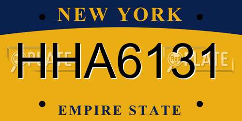 HHA6131 New York License Plate