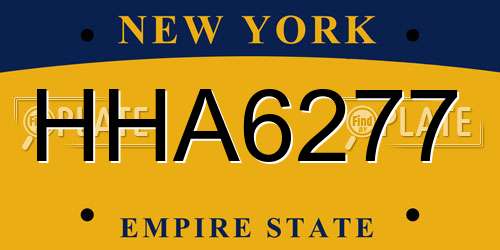 HHA6277 New York License Plate