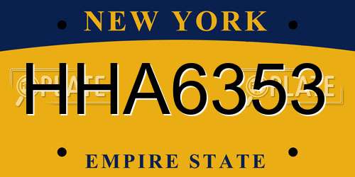 HHA6353 New York License Plate