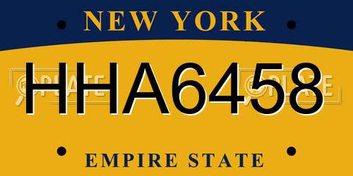 HHA6458 New York License Plate