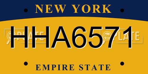 HHA6571 New York License Plate