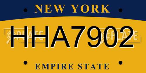 HHA7902 New York License Plate