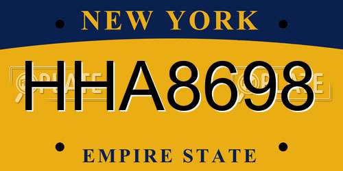 HHA8698 New York License Plate