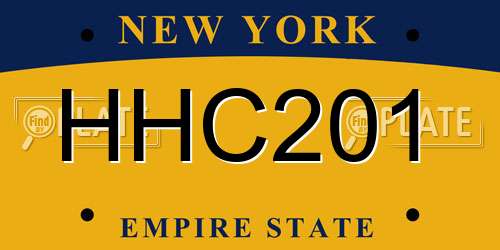 HHC201 New York License Plate