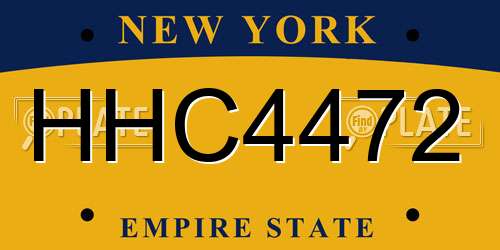 HHC4472 New York License Plate