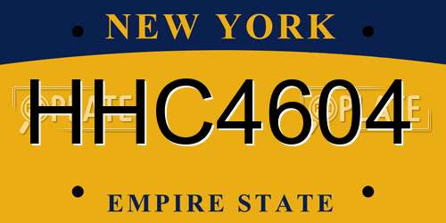 HHC4604 New York License Plate