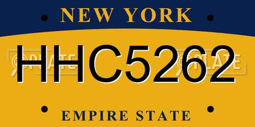 HHC5262 New York License Plate