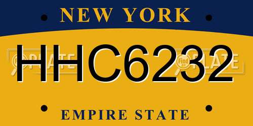 HHC6232 New York License Plate
