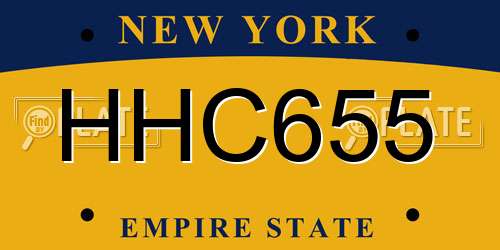 HHC655 New York License Plate