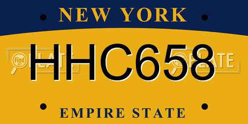 HHC658 New York License Plate