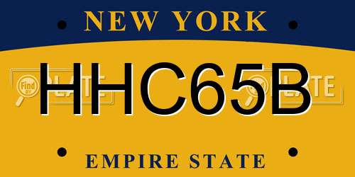 HHC65B New York License Plate