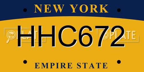 HHC672 New York License Plate