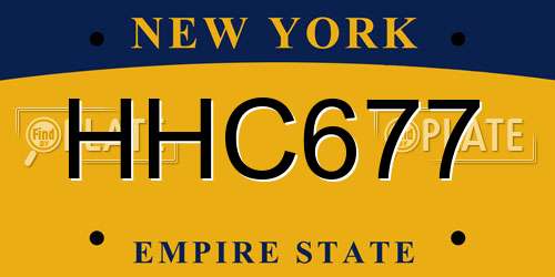 HHC677 New York License Plate