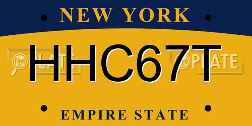 HHC67T New York License Plate
