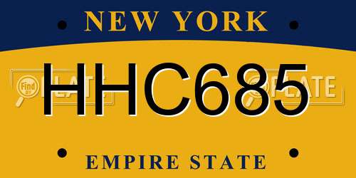 HHC685 New York License Plate