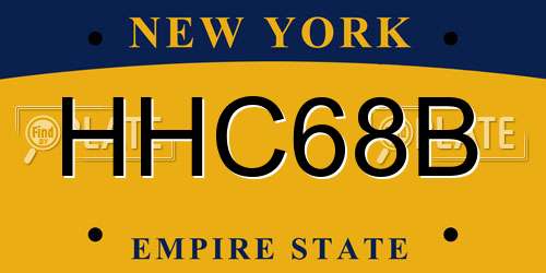HHC68B New York License Plate