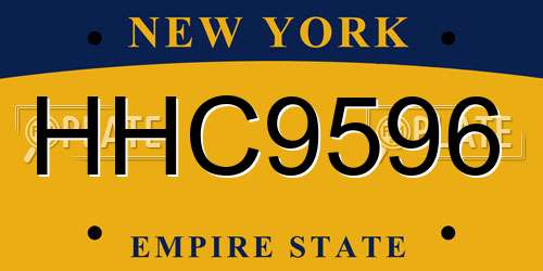 HHC9596 New York License Plate