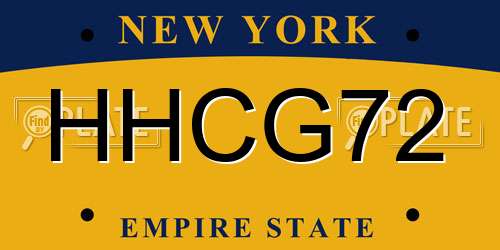 HHCG72 New York License Plate