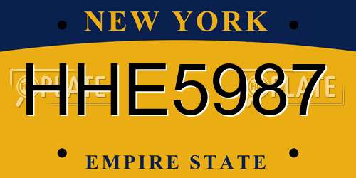 HHE5987 New York License Plate