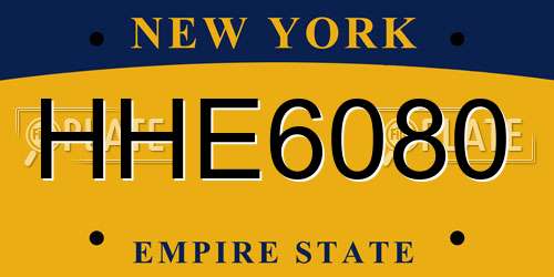 HHE6080 New York License Plate