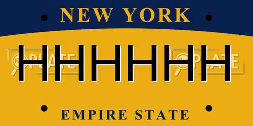 HHHHHH New York License Plate
