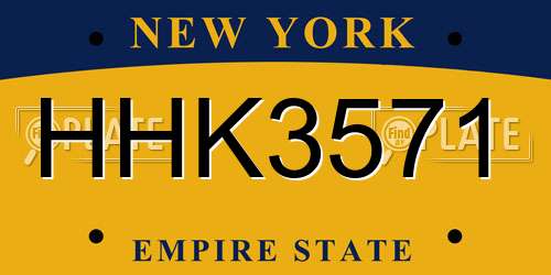 HHK3571 New York License Plate