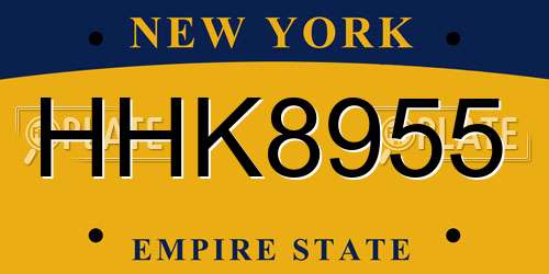 HHK8955 New York License Plate