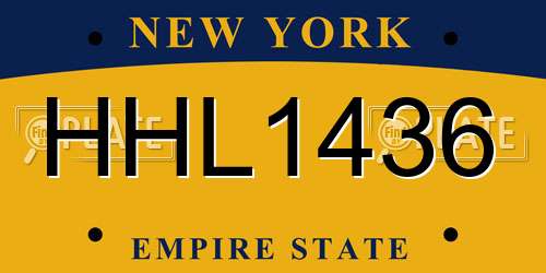HHL1436 New York License Plate