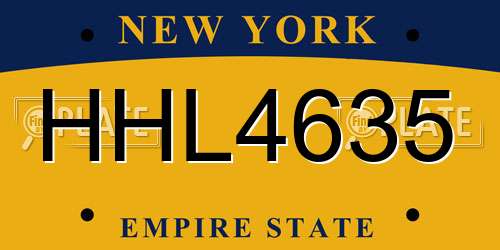 HHL4635 New York License Plate