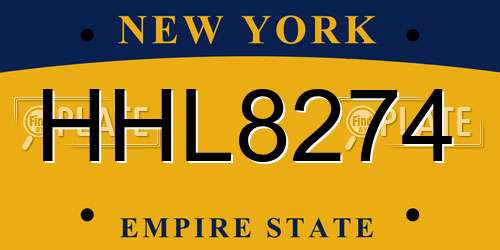 HHL8274 New York License Plate
