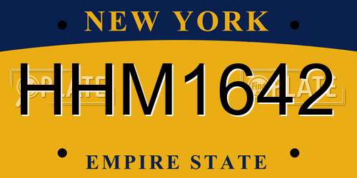 HHM1642 New York License Plate