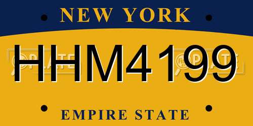 HHM4199 New York License Plate