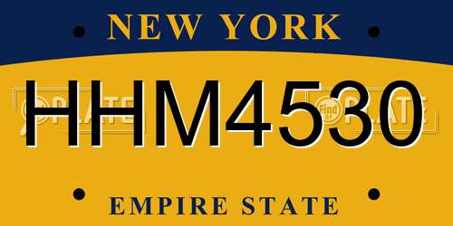 HHM4530 New York License Plate