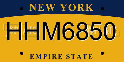 HHM6850 New York License Plate