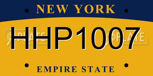 HHP1007 New York License Plate