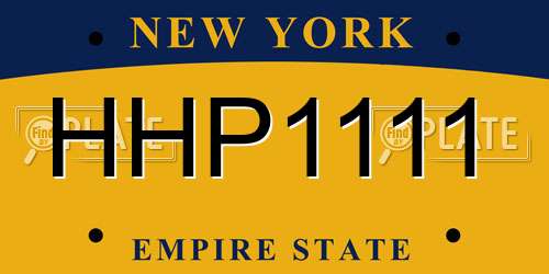 HHP1111 New York License Plate