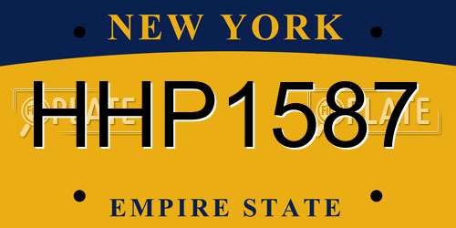 HHP1587 New York License Plate