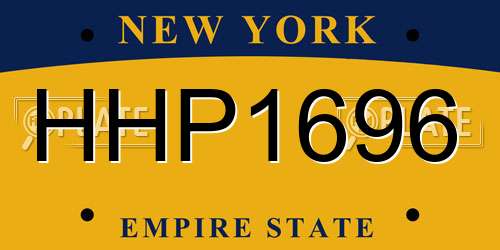 HHP1696 New York License Plate