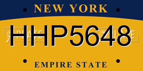 HHP5648 New York License Plate
