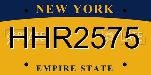 HHR2575 New York License Plate