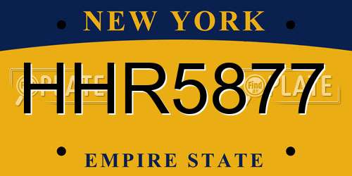 HHR5877 New York License Plate