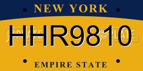 HHR9810 New York License Plate